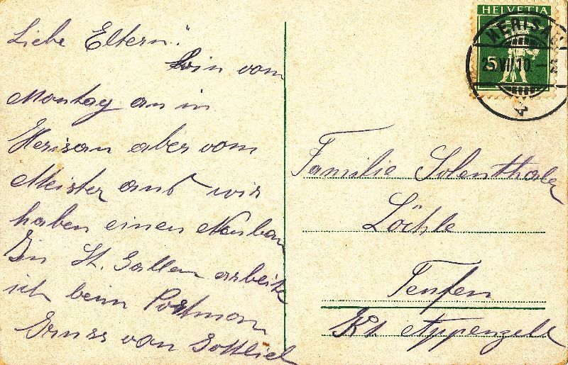 Cartoline postali: Herisau + 1910 – Usato da Emmenbrücke venduto da teestube 1