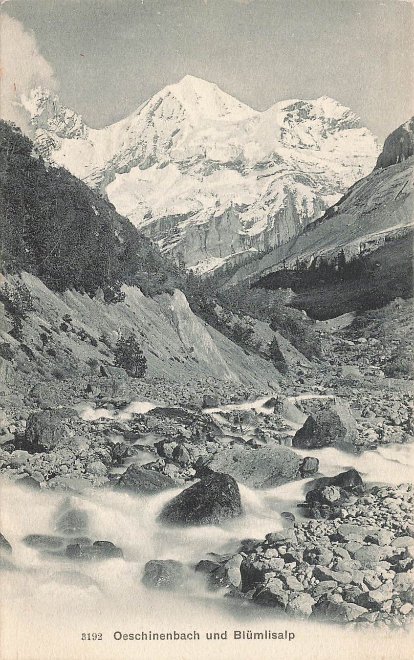 Cartoline postali: Oeschinenbach und blumlisalp – Usato da Biasca venduto da Blenio71
