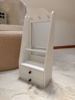 Schmuckständer Weiss mit Spiegel und Schubladen 