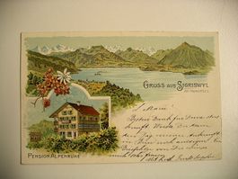 farbigeLithoAK  SIGRISWIL, Pension Alpenruhe