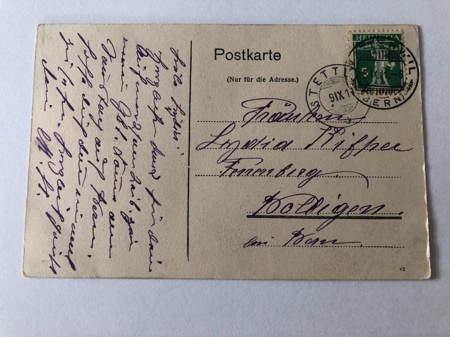 Ansichtskarten: Pension Bellevue Wattenwil 1911 – Gebraucht aus Pfäffikon ZH von Waltoversand 1