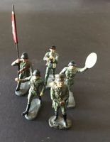 Figurines soldats suisses 5 pièces drapeau musique Elastolin
