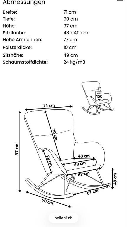 Poltrone: Schaukelsessel anthrazit  – Usato da Bern venduto da sim_6tww 3