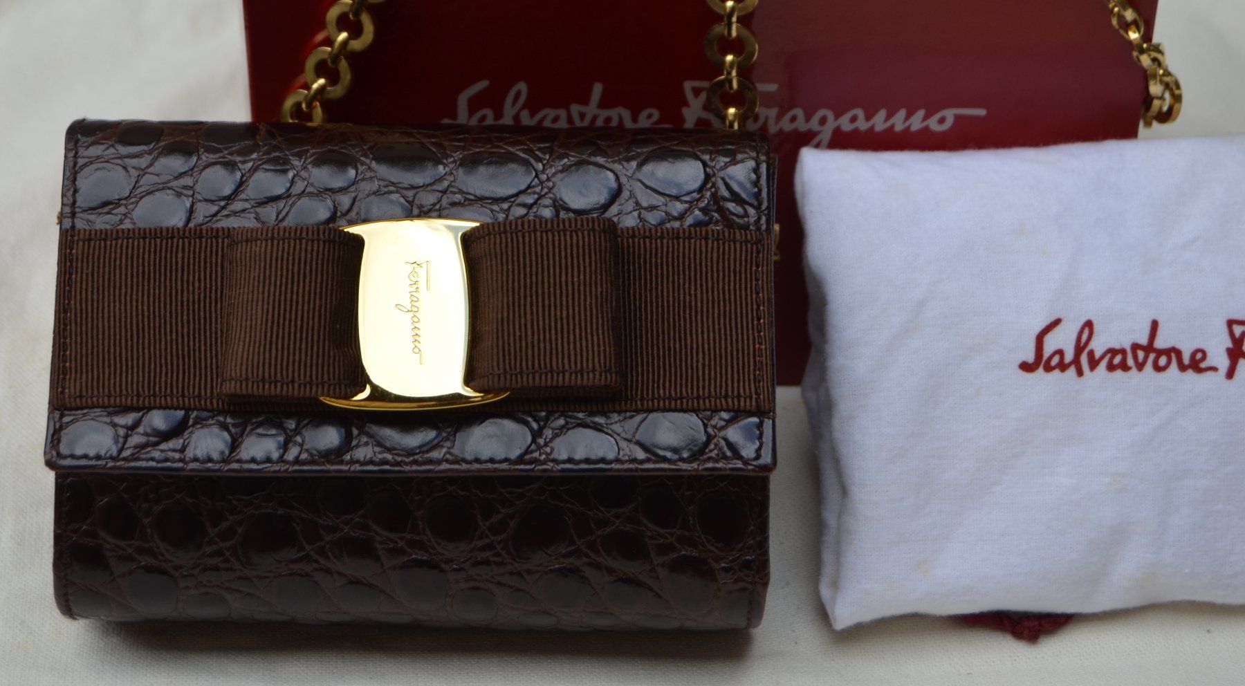 Salvatore Ferragamo Borse da donna: Salvatore Ferragamo Croco Tasche / sac – Usato da Collonges venduto da Auganien 1
