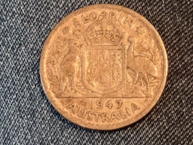 Tutti le monete: Australie - Florin Année 1947 SILBER – Usato da Bure venduto da chap981