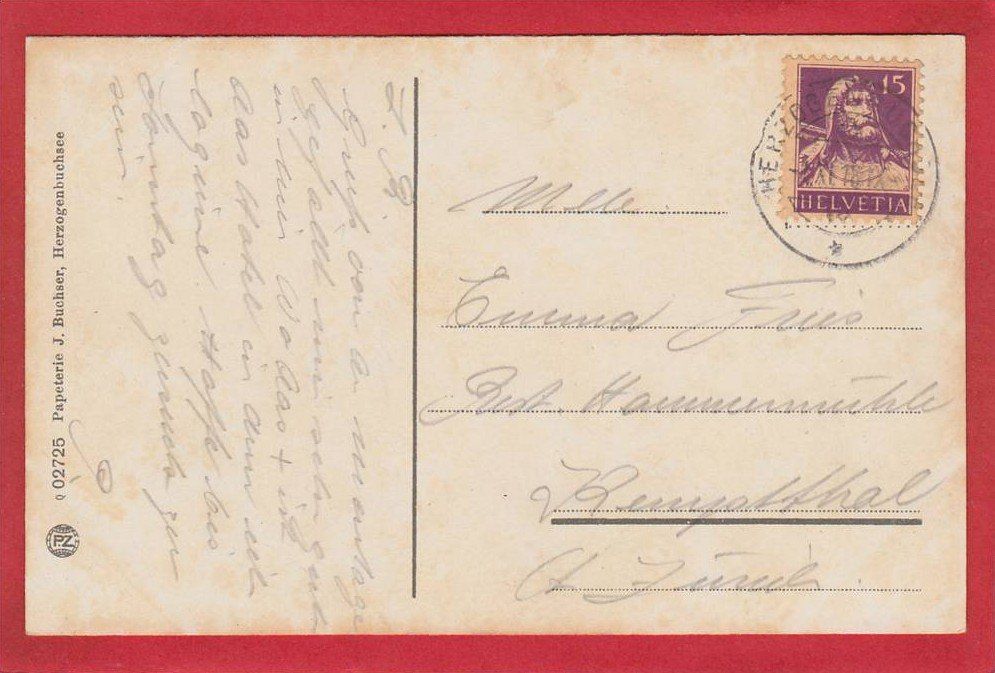 Cartoline postali: HERZOGENBUCHSEE KIRCHGASSE 1918 – Usato da Grüningen venduto da Kartenlaube 1