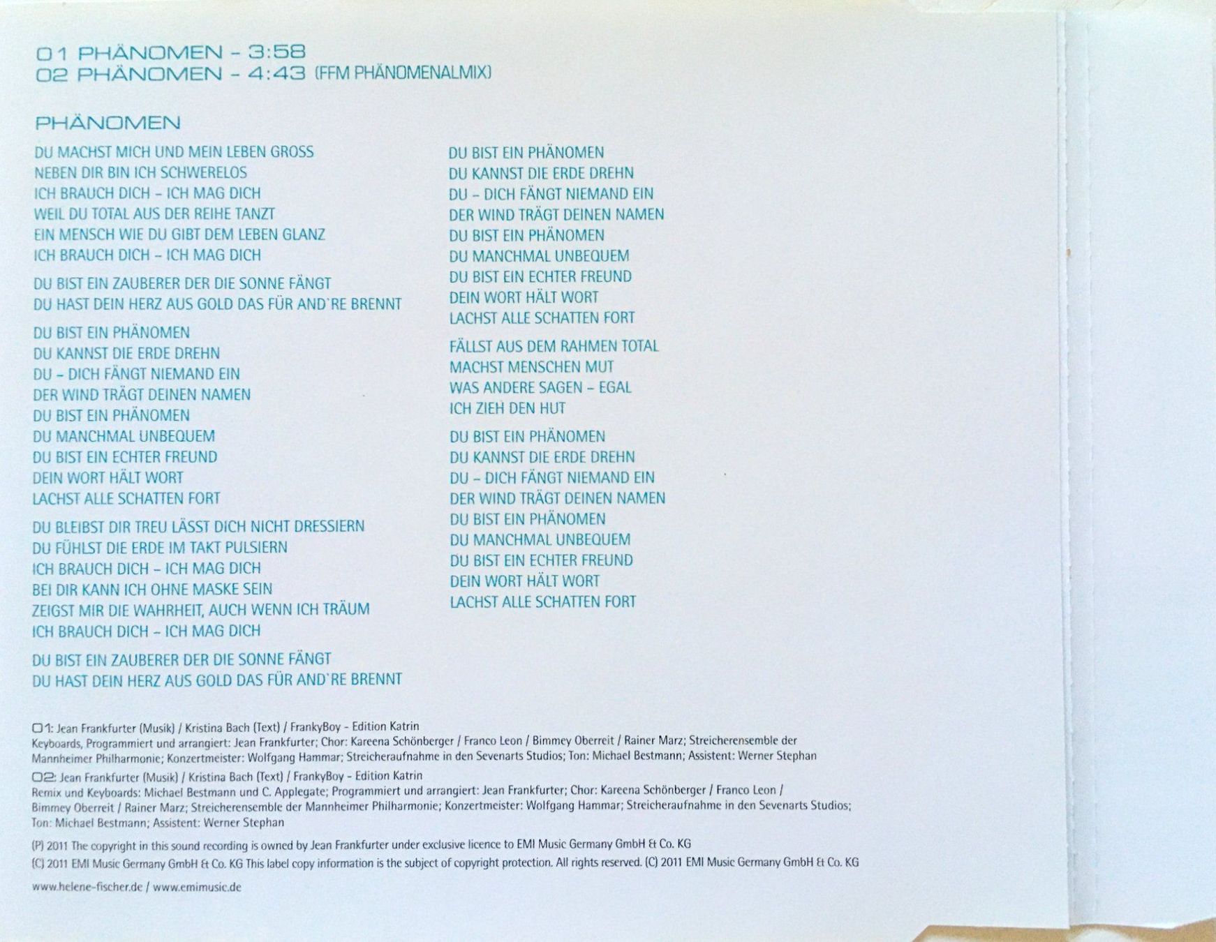 CD: HELENE FISCHER - PHANOMEN – Usato da Bottens venduto da hotter-than-hell 1