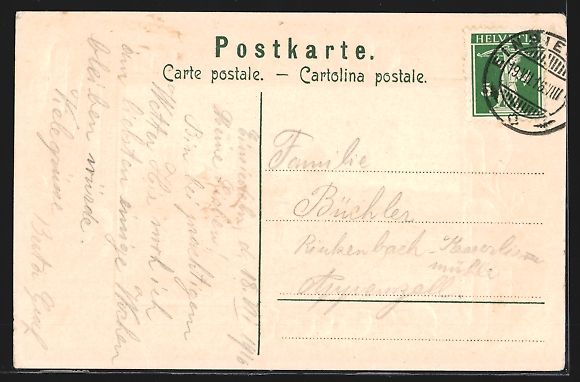 Cartoline postali: Passepartout-AK Einsiedeln, Blick auf da – Usato da Berlin venduto da bartko-reher 1