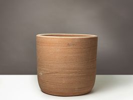 Schöner Terrakotta Blumentopf rund