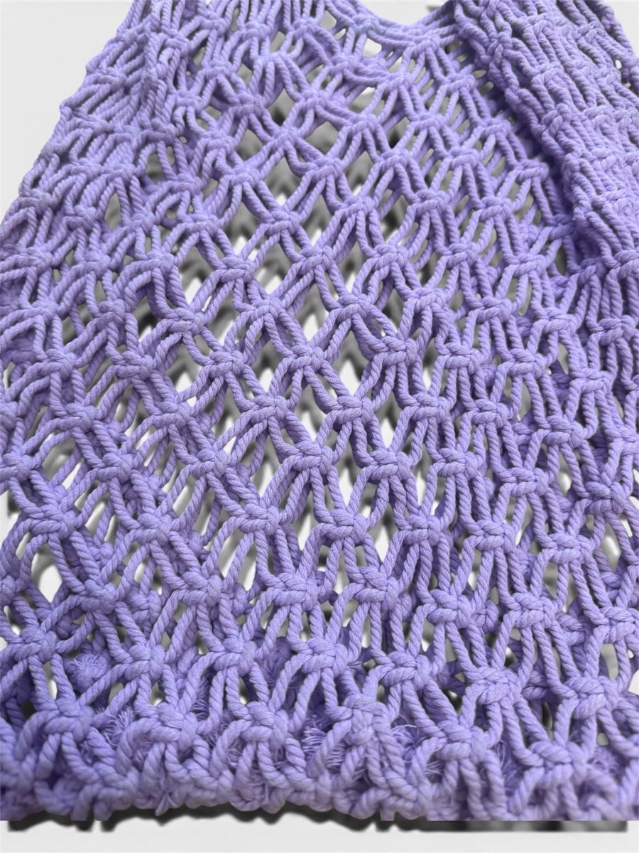Borse da donna: Macrame shopping bag lavender cotton new – Usato da Buochs venduto da zukkias 1