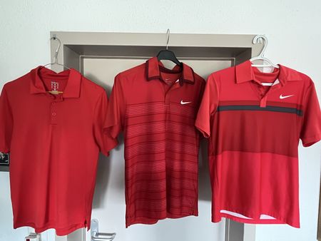 3x Tennis-Poloshirts Nike/Wilson rot Grösse L/S guter Zustan