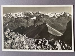 ALTE ANSICHTSKARTE PIZ OT MIT BLICK AUF DIE BERNINAKETTE