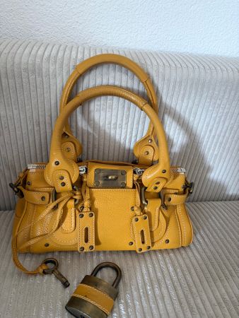 Chloé Paddington Lederhandtasche Gelb mit Schloss
