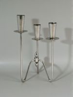 Chandelier en métal argenté par BERG Danemark vers 1960.