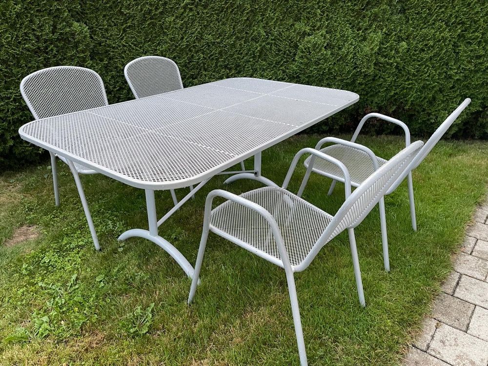 Metall GartenmöbelSet (Tisch + 4 Stühle) Kaufen auf Ricardo