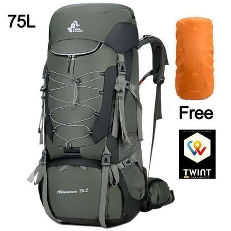 📌 NEU Trekking Rucksack 75L mit Regenhülle
