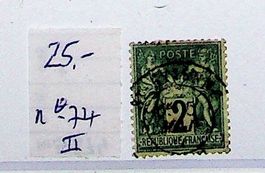 FRANCE  TIMBRE OBLITÉRÉ No 74 II COTE 25 EUROS - T84