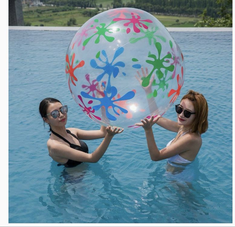 Com-four Wasserball 32cm - Aufblasbarer Beachball Für Strand & Pool