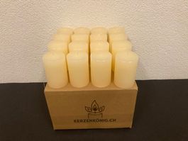 Kerzen Sparpaket m. 16 Kerzen a je 10 x 6,5 cm,creme Raureif