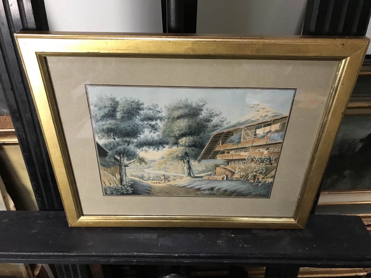 Dipinti: Schweizer Schule 19. JH Aquarell – Usato da Wolfhalden venduto da SecondAntique