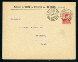 Ganzsache Briefumschlag: PrU 23 Weberei Grüneck, 1910