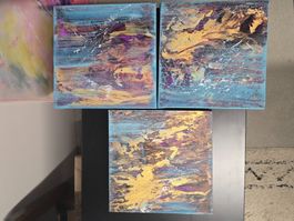 3 Stk.Originalgemälden auf Leinwand 20x20 cm, Unikat!!!