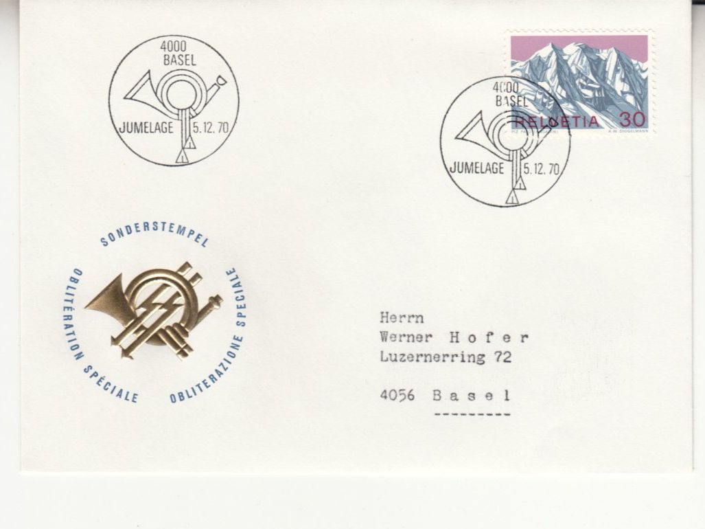 Tutti i francobolli: Sonderstempel S. 754 Jumelage Basel 1970 – Usato da Bürglen TG venduto da StampGraf