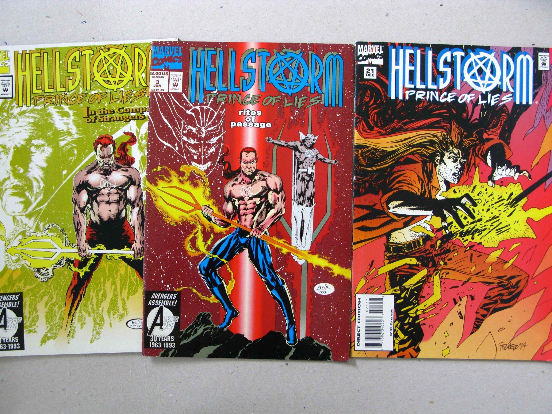 Fumetti: 3 x Hellstorm  Marvel Comics 90's – Usato da Samstagern venduto da Betscha