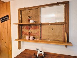 Unikat Wandregal Shabby Chic Antikes Holzfenster - Handmade