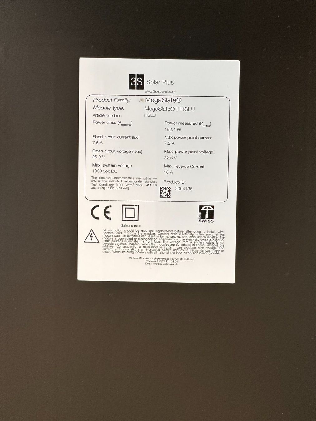 Dispositivi a energia solare: Solar Panel (87 x 130 cm) – Usato da Aarau venduto da Binfch 2