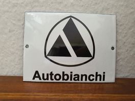 Emailschild Autobianchi Logo Werkstatt Garage Emaille Schild