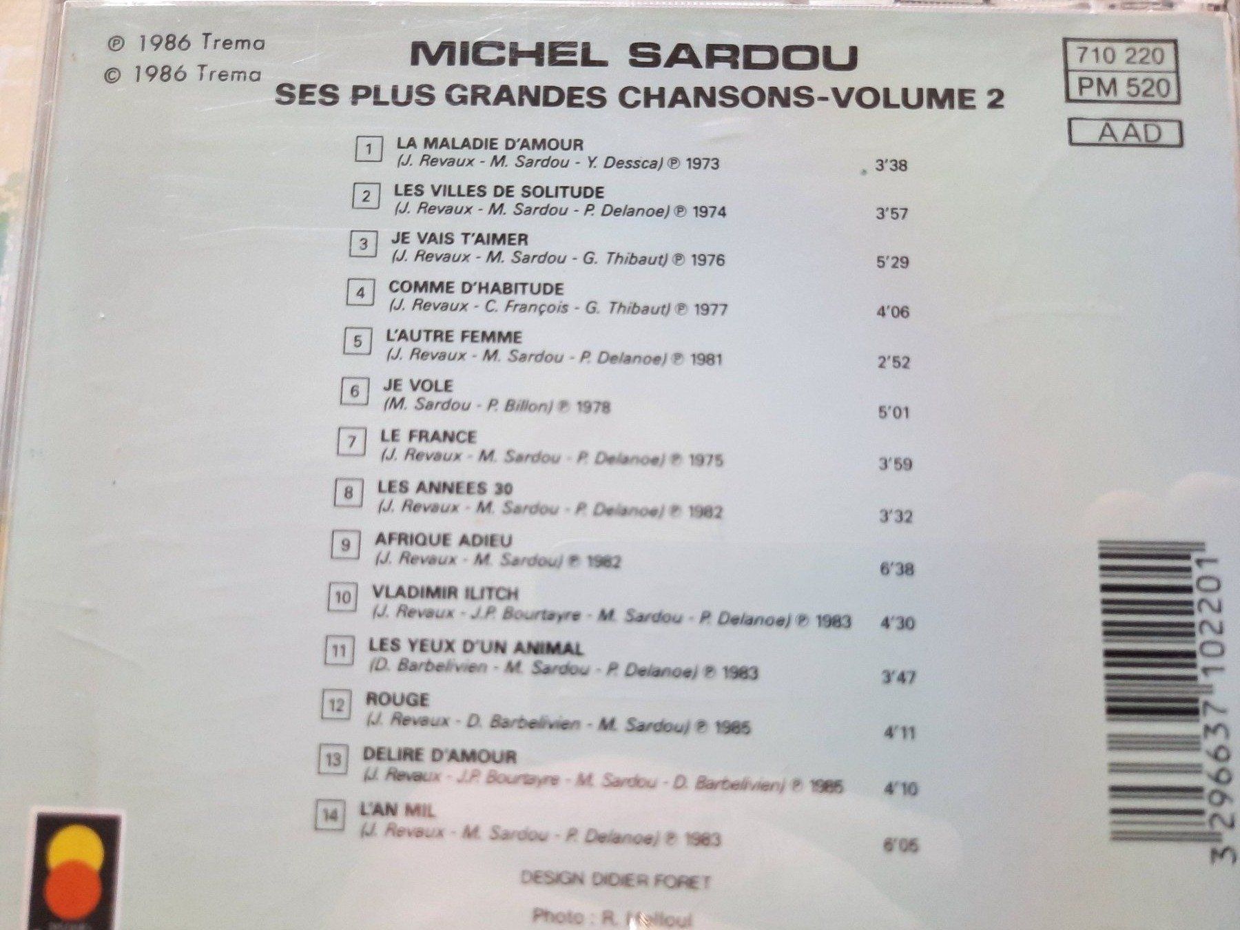 CD: CD Sardou - Ces plus grandes chansons volume 2 – Usato da Pully venduto da bro_n52j 2