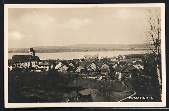 Cartoline postali: AK Ermatingen, Ortsansicht mit Seeblick – Usato da Berlin venduto da bartko-reher