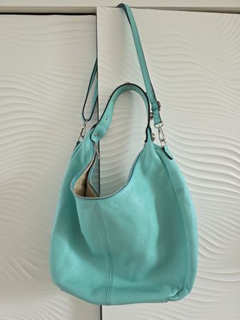 Sommer Tasche Türkis Leder  Top Zustand!