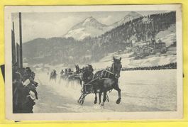 22.1.1913  Trabrennen auf dem St. Moritzersee/Zuschauer/Dorf