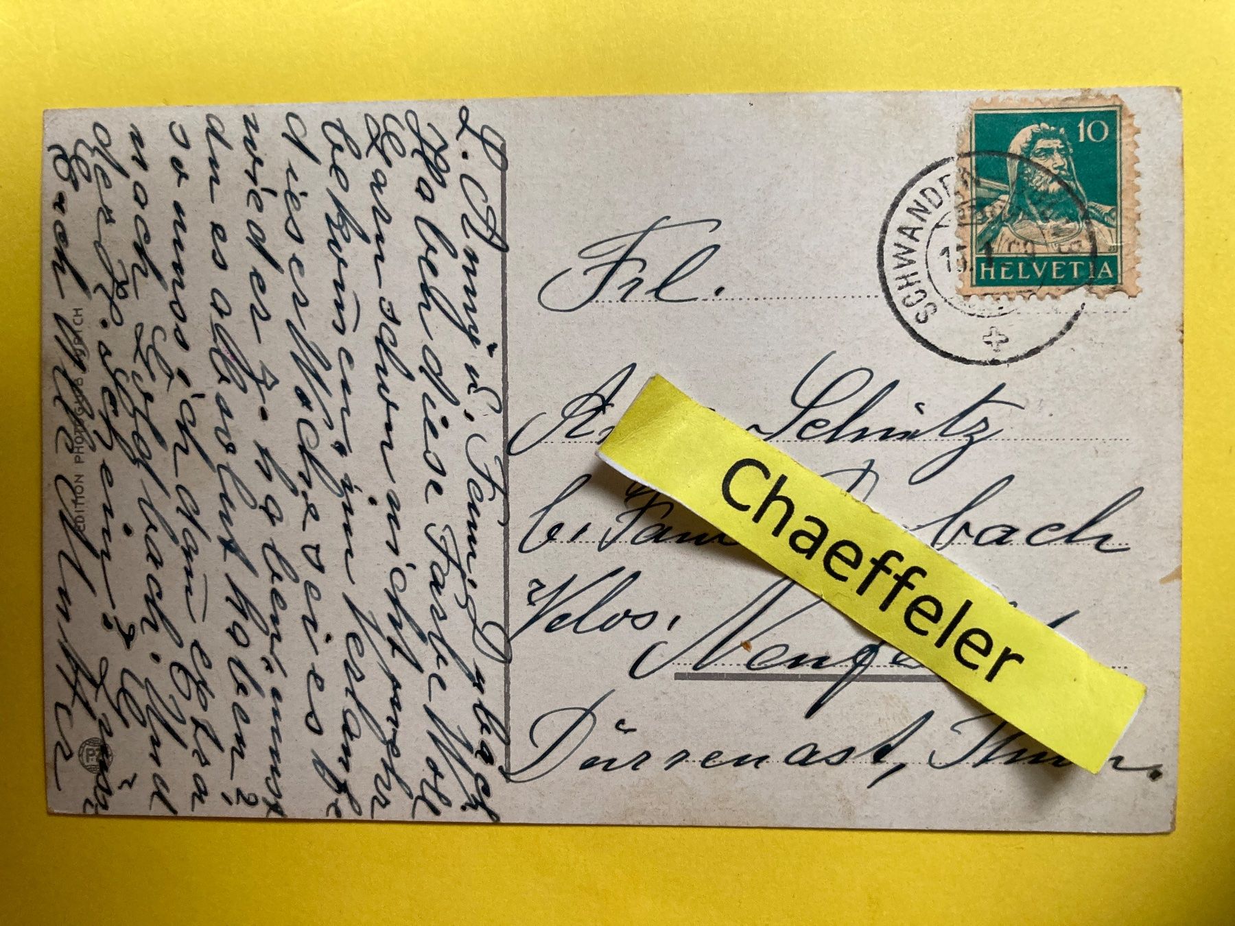 Cartes postales: 1929 Milchkarren – D'occasion à Zürich par Chaeffeler 1