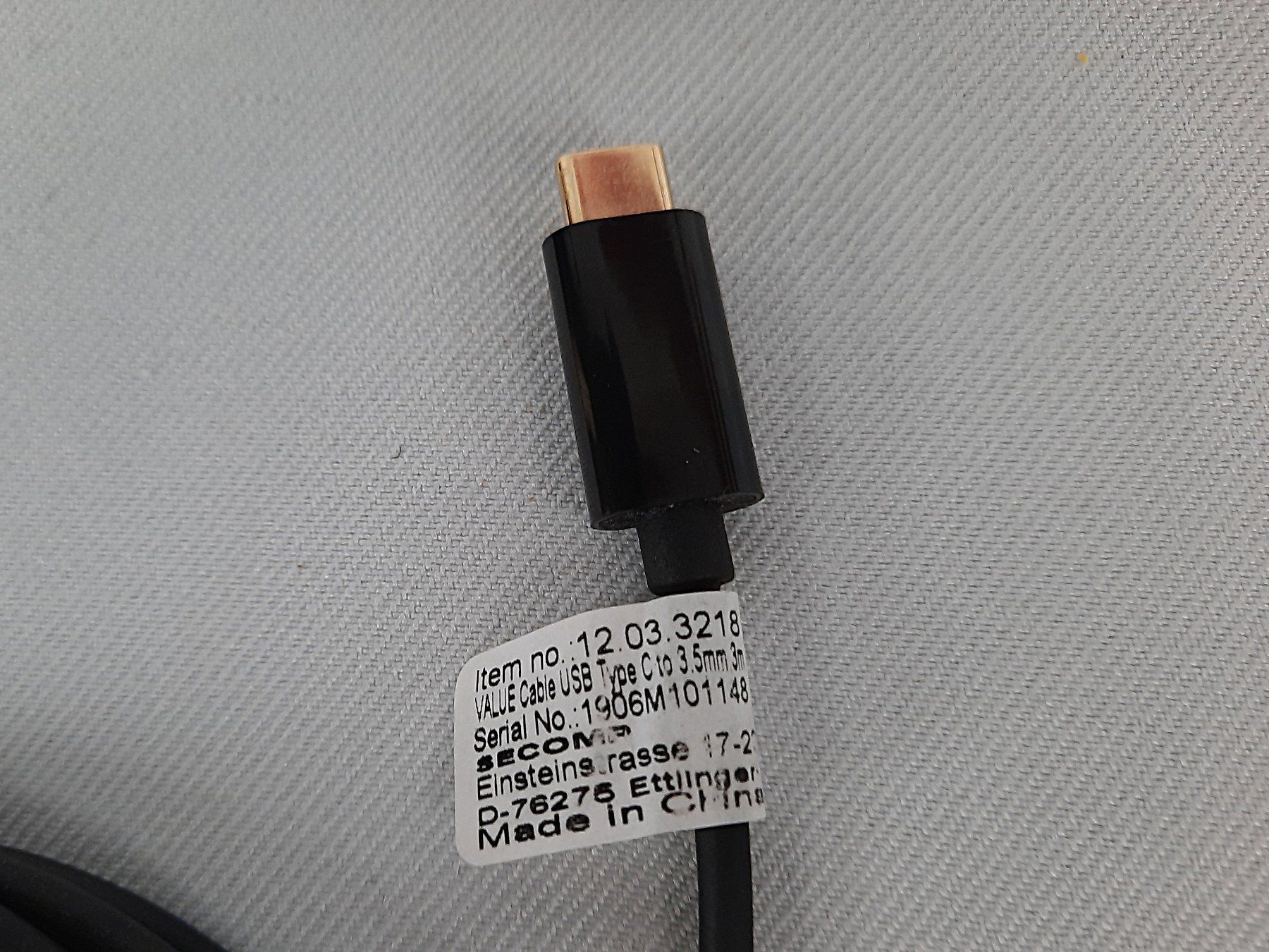Cavi: VALUE Cable USB Type C 3,5 mm 3m – Nuovo (secondo la descrizione) da Beinwil am See venduto da Restwert_Beinwil 1