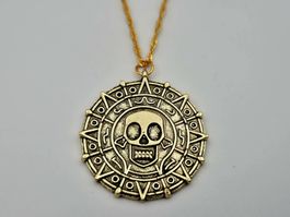Halskette Medaillon Fluch der Karibik Aztekisch Gold
