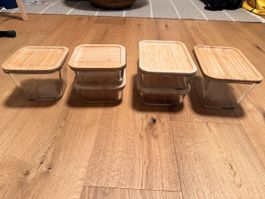IKEA Glass Food Storage Containers with Bamboo Lids Set of 6