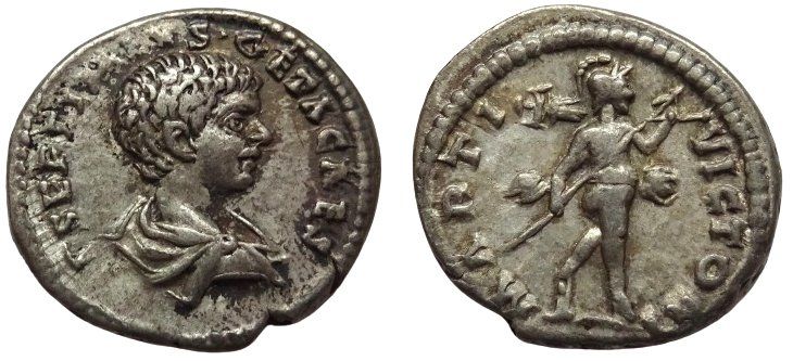 Alle Münzen: GETA, as Caesar, silver Denar – Gebraucht aus La Sarraz von classicworldcoins