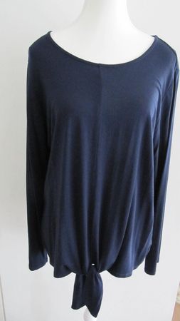 Langarmshirt dunkelblau mit Knoten vorne, Cecile Gr. L