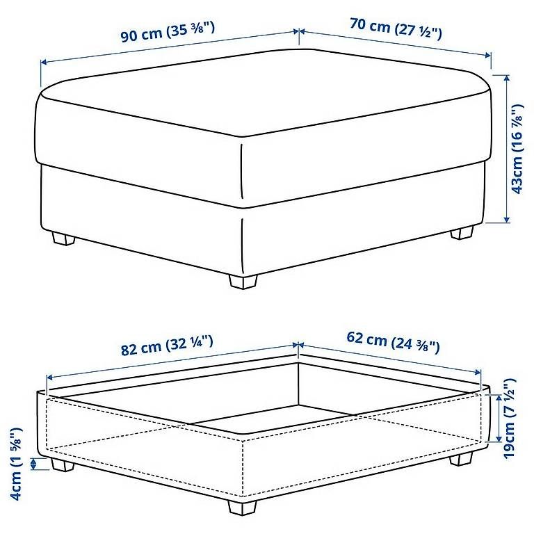 Tabourets: IKEA KIVIK footstool with storage – D'occasion à Genève par amb_2kbj 2