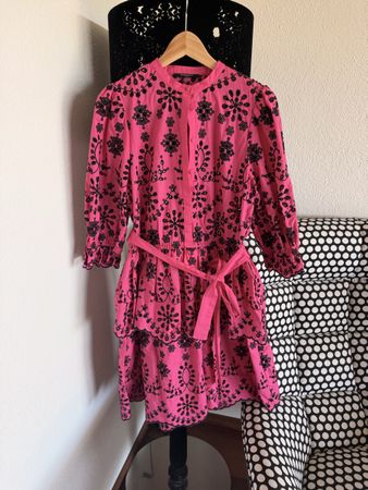 Bruuns Bazaar pink dress embroidered size M