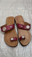 🔥Sandalen Leder Grösse 39 Damen Bordeauxfarben🔥