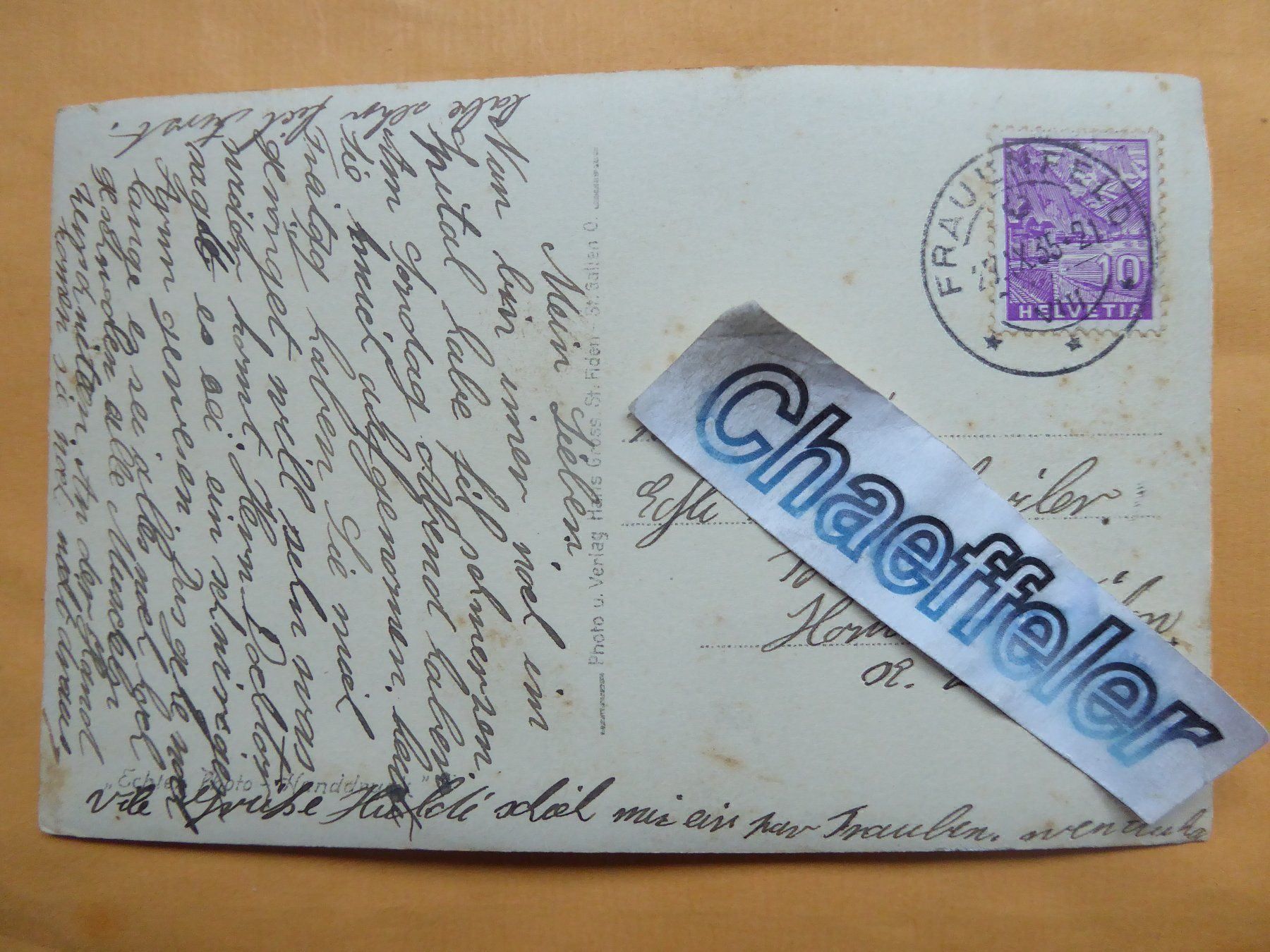 Cartes postales: 1935 Frauenfeld Spital – D'occasion à Zürich par Chaeffeler 1