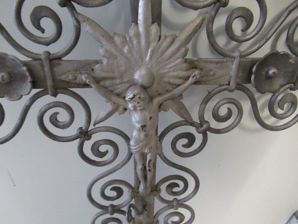 Sculture & Statue: Grabkreuz aus Eisen antik – Usato da Flums venduto da Flumsantik 1