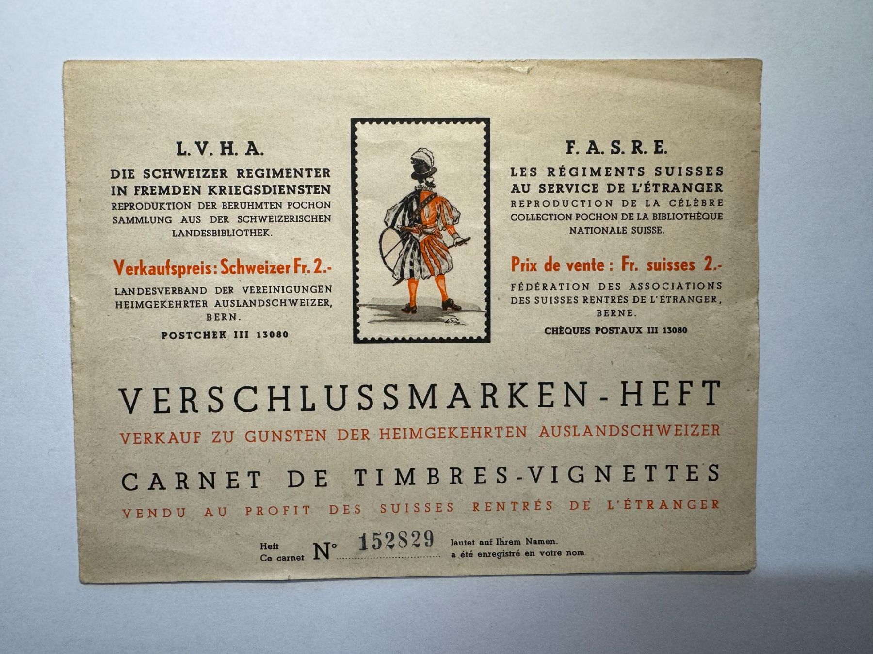 Tutti i francobolli: Verschlussmarken Heft – Usato da Kriens venduto da Marken-Dunja