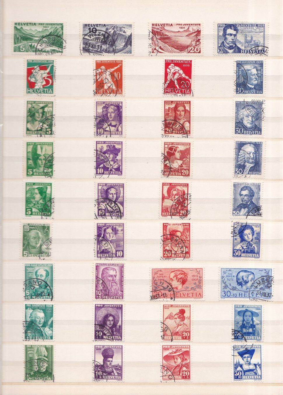 Tutti i francobolli: Pro Juventute Briefmarken-Seiten ab 1918 – Usato da Münchwilen AG venduto da Nesar 2