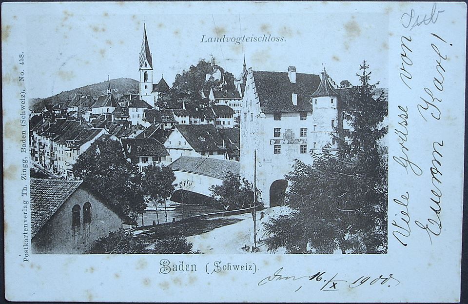 Ansichtskarten: BADEN Landvogteischloss 1900 – Gebraucht aus Jona von philajona