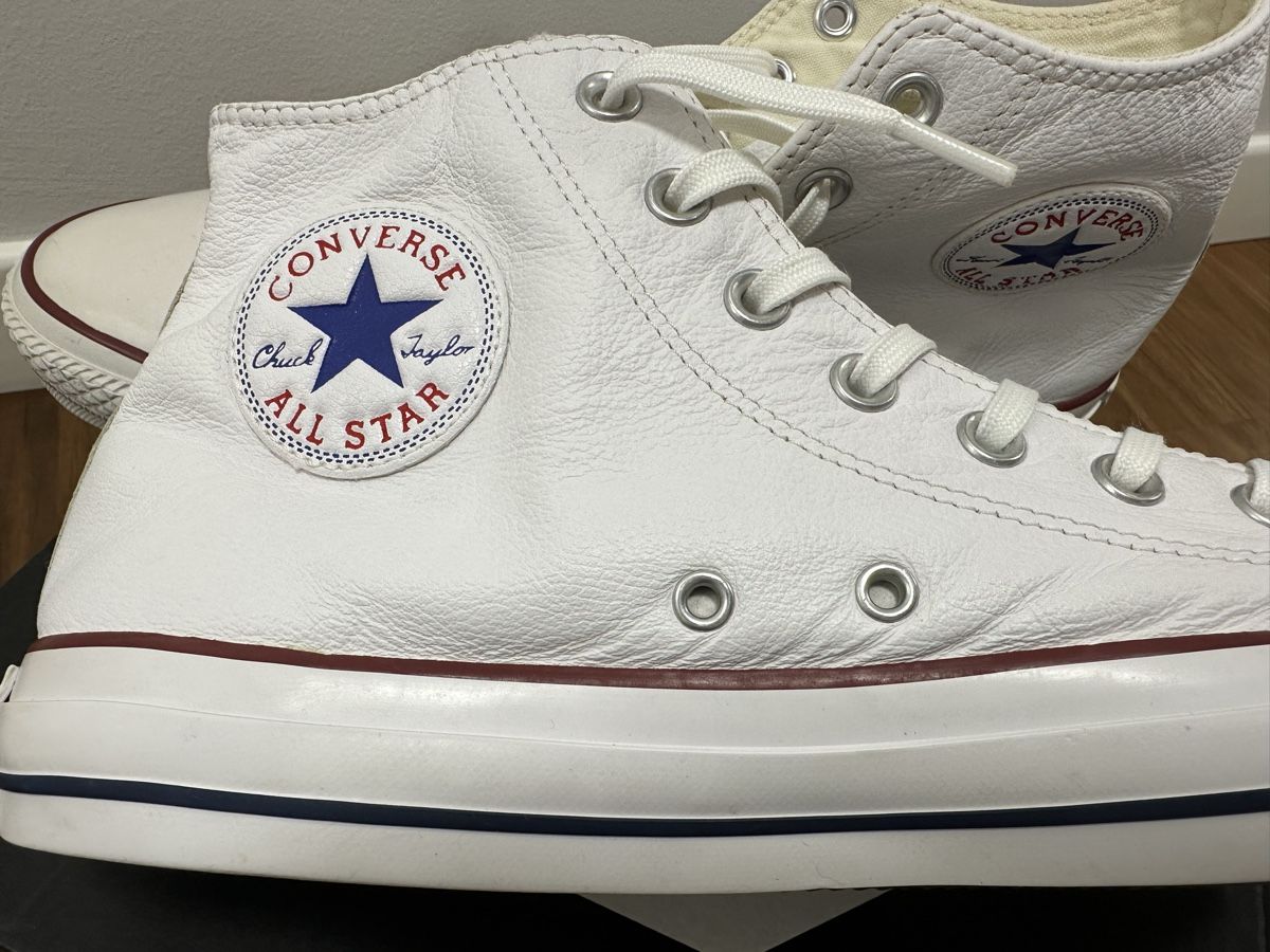 Converse Scarpe da uomo: Converse All Star Leder High Weiss Gr. 45 Top – Usato da Dietikon venduto da Faarai